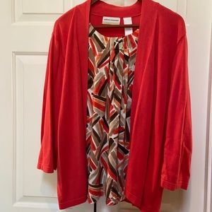 2x Alfred Dunner sweater top, 3/4 sleeves